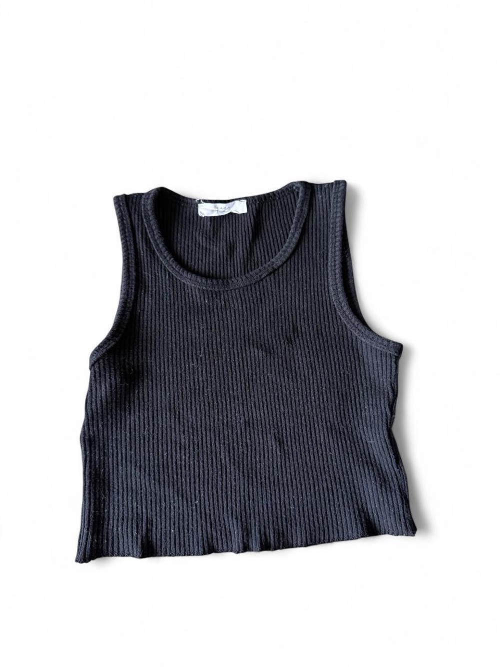 Gage Black ribbed crop top. Size XS.